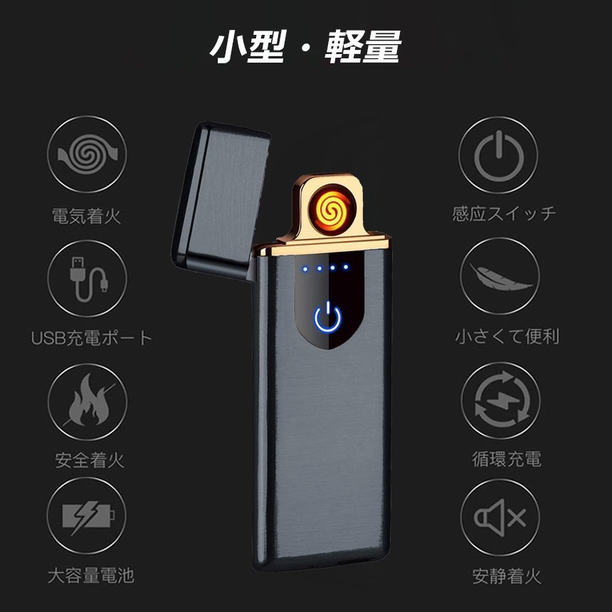 電子ライター usb ライター 電子ターボライター 2個セット 充電式ガス オイル不要 防風軽量 キャンプ バーベキュー 登山 プレゼント たばこ  おしゃれ 送料無料