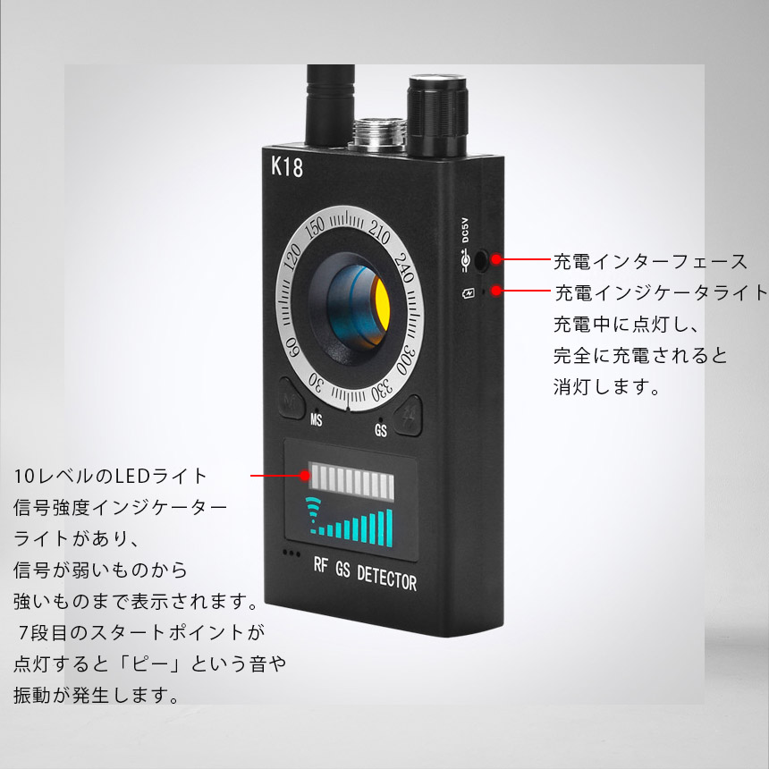 隠しカメラ 盗聴器 発見器 2個セット GPS 探知機 盗聴 盗撮 電波
