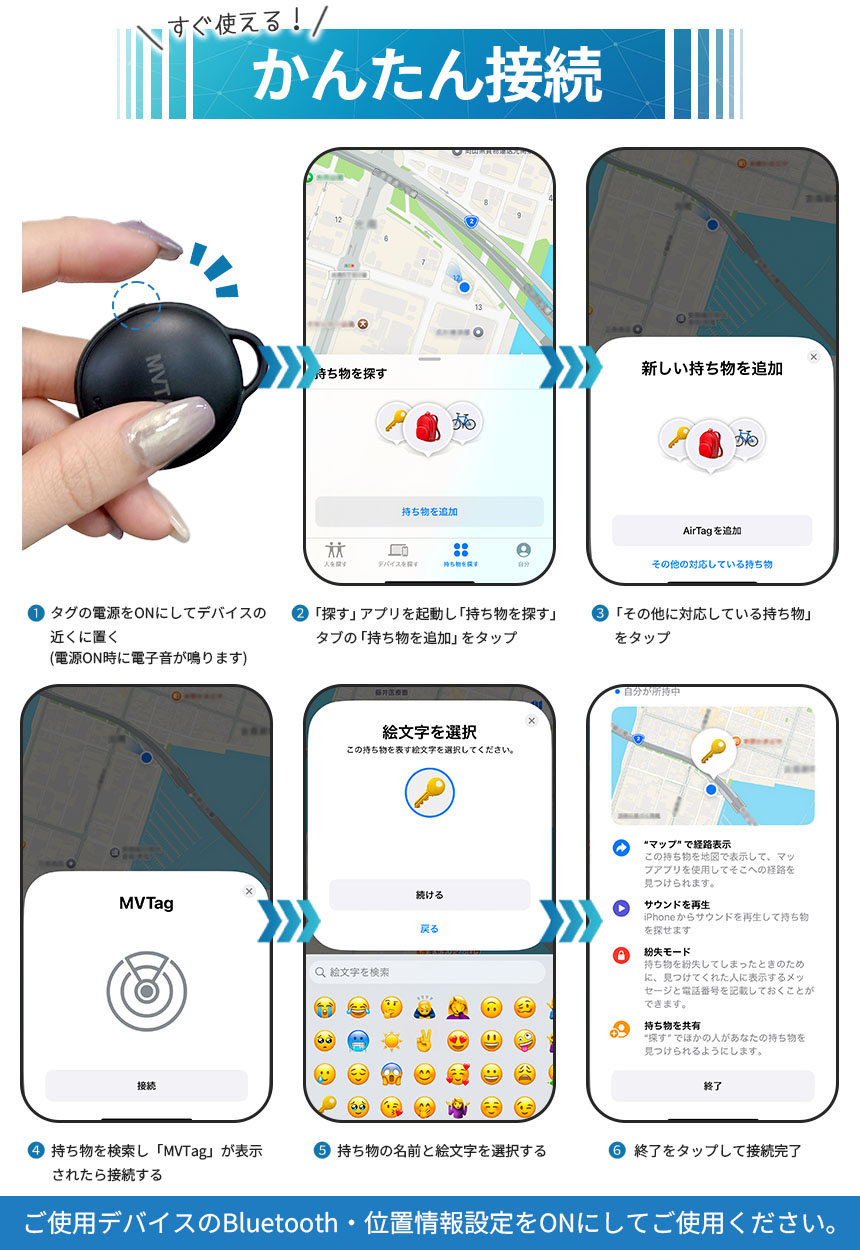 紛失防止 スマートタグ 6個セット GPS 追跡 鍵 キー カギ 財布 タグ