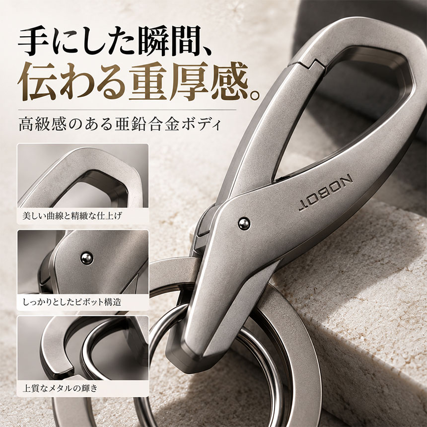 3個セット キーホルダー カラビナ ダブルリング スマートキー 鍵 車 家
