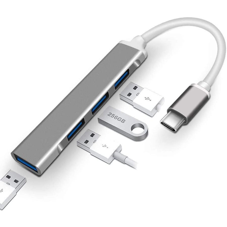 USB C ハブ 4ポート USB3.0高速転送 軽量 コンパクト USB Type C ハブ MacBook Macbook Pro Type Cデバイス対応 USB Hub リモード 送料無料｜mirainet｜02