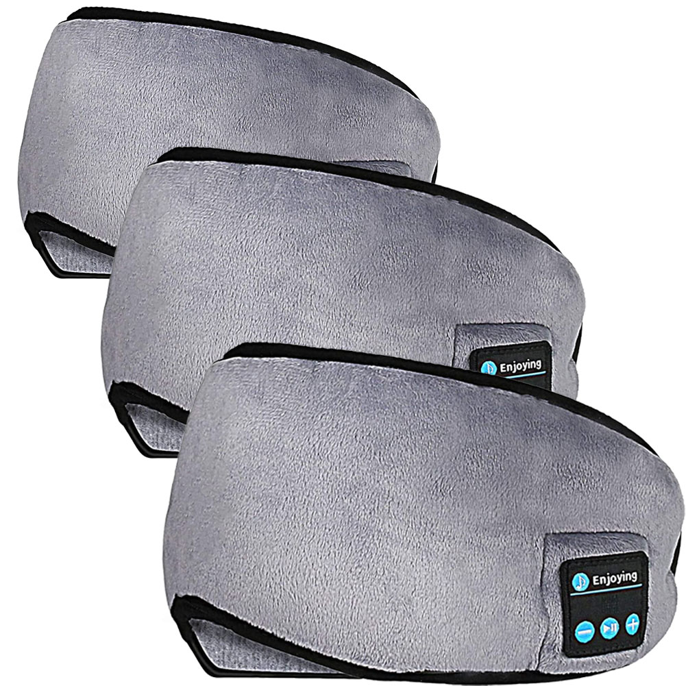 セールアイマスク スリープアイマスク スリープマスク睡眠アイマスク ヘッドホン グレー ワイヤレス 無線 5.0 Bluetooth 一体型  3個セット U 快適グッズ、旅行小物