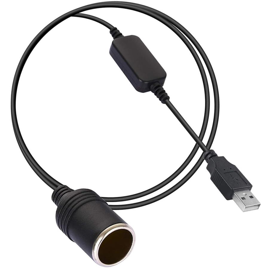 シガレットライターソケット シガーソケット 変換 USBポート 12V 車用 メス変換アダプタコード usb 