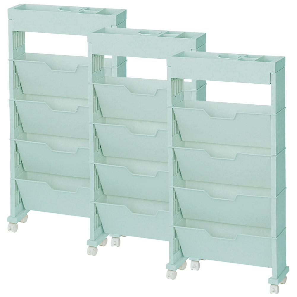 爆買 収納ラック キャスター付 3台セット マガジンラック デスク下収納