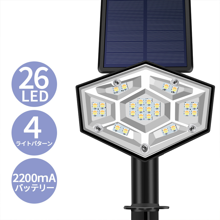 爆買 ソーラーライト センサーライト 26LED 1組2つ入り 2色に光る 防犯
