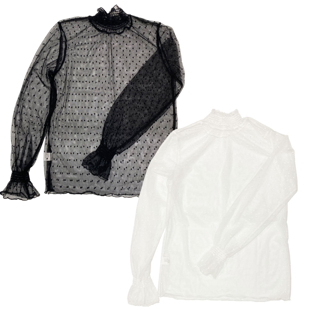 新品未使用　ラッキーインラブ　長袖トップス 4種類の柄から選べる 2枚セット レーストップス レディース