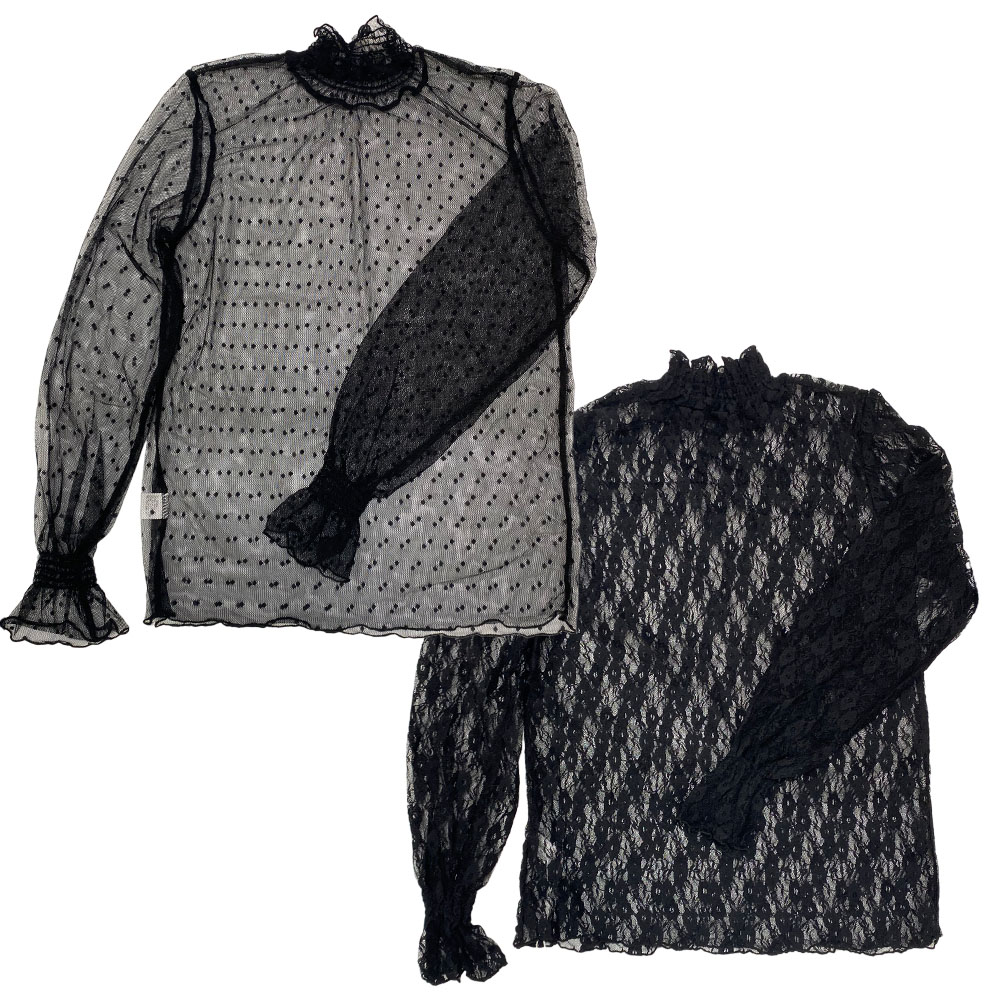 4種類の柄から選べる 2枚セット レーストップス レディース