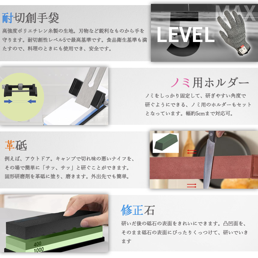 砥石 研ぎ石 包丁 両面砥石 2個セット #400 #1000 #3000 #8000 耐切刃