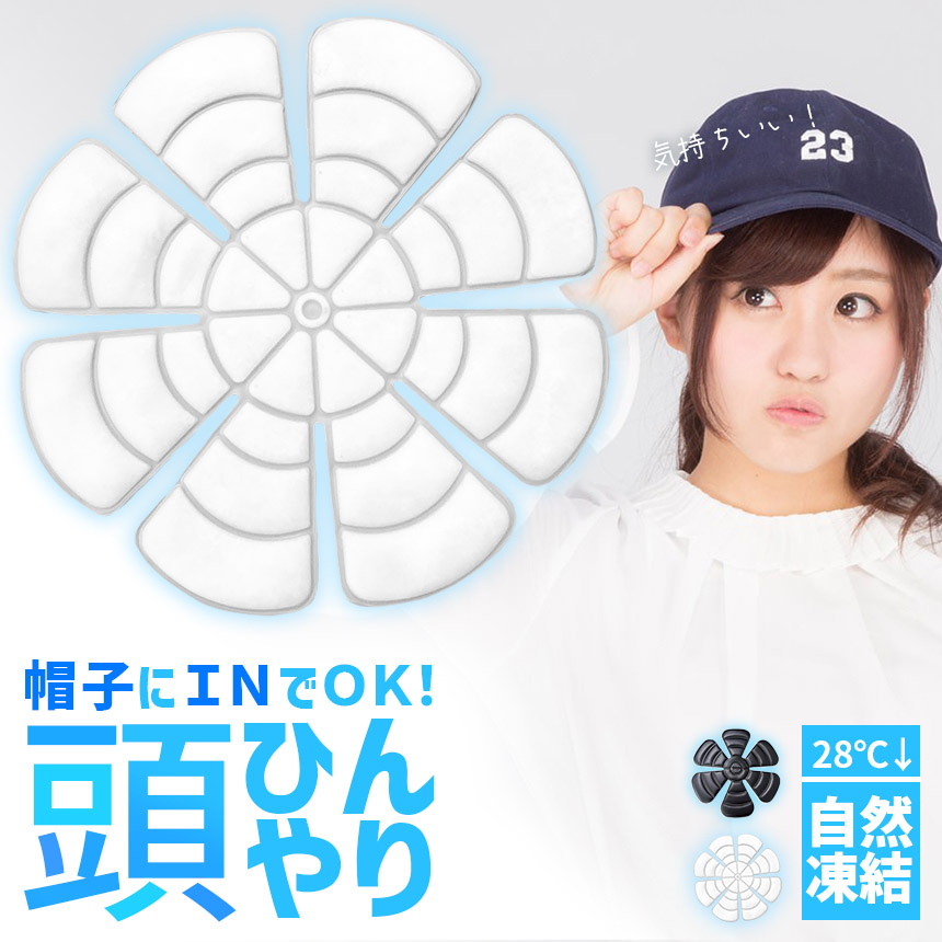 アイスパッド 帽子用 28度自然凍結 PCM 黒 白 アイスシート 結露