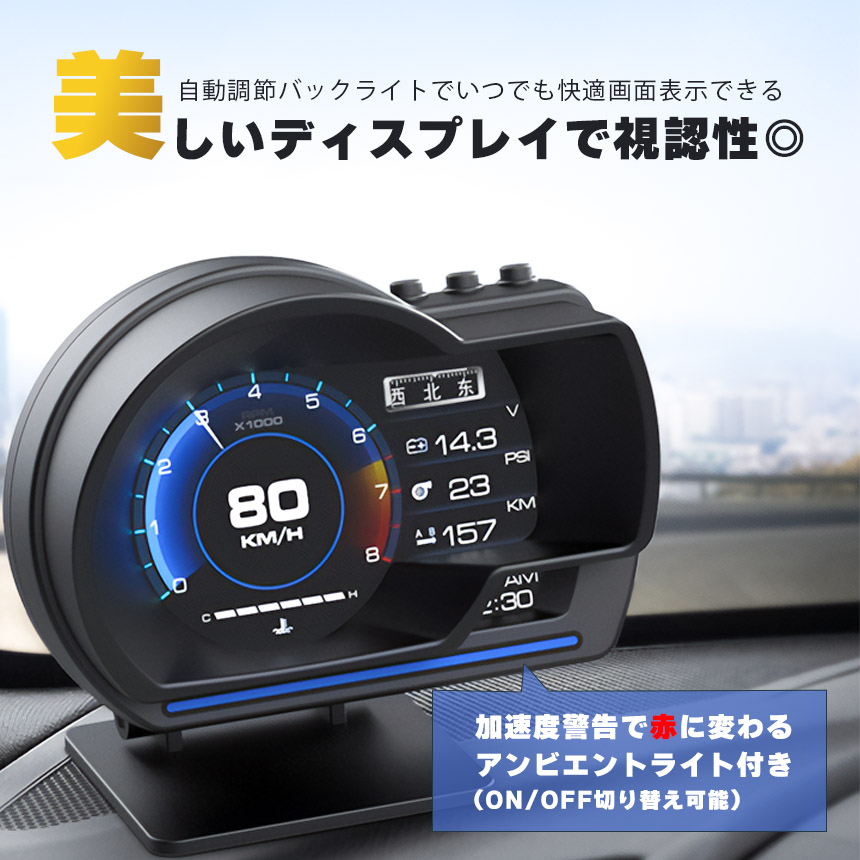OBD2/GPSモード ヘッドアップディスプレイ スピードメーター タコメーター 41ElDPgeO8L.jpg