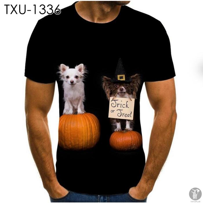 パンプキン ハロウィン Tシャツ カボチャ 猫 クルーネック 男女兼用 メンズ レディース 仮装 かぼちゃ 笑うカボチャ｜miraiyastore｜03