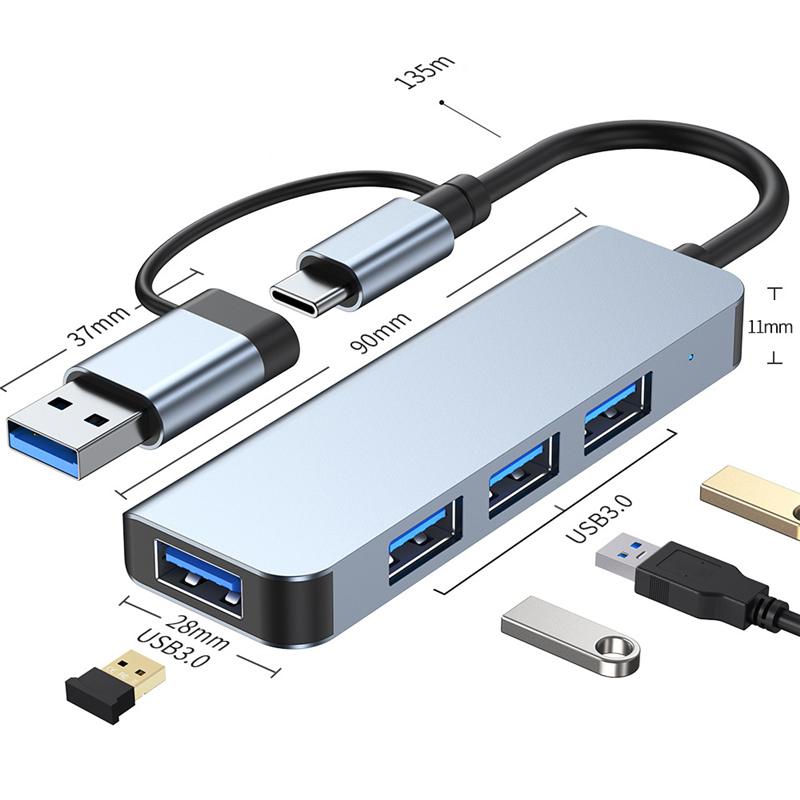 ドッキングステーション 4in1 USB拡張 USBハブ usbポート type-c接続 3.0搭載 軽量設計 コンパクト 高速 耐久性抜群｜miraiyastore｜03