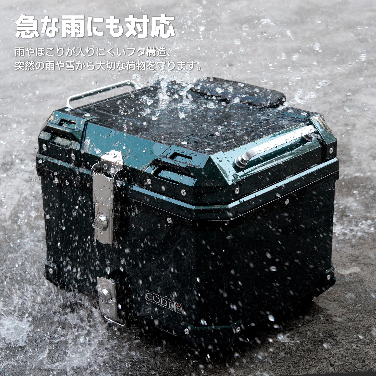 りあむん　フィットボックス ホンダ CODEM バイク リアボックス 45L 大容量 トップケース ABS