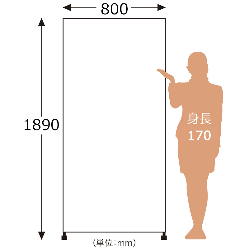 枠無し全身鏡のサイズ