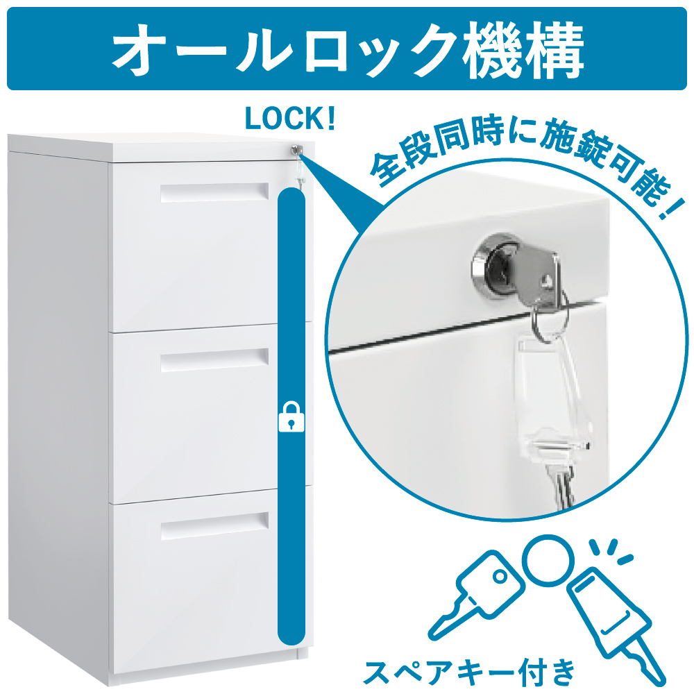 中古｜オカムラ｜4段ファイリングキャビネット・引き出し書庫