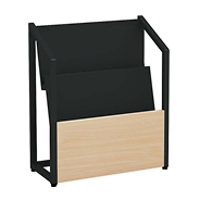 パンフレットスタンド ナチュラル木目前板×ブラック本体