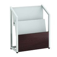 パンフレットスタンド ブラウン木目×グレー