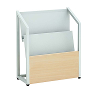 パンフレットスタンド ナチュラル木目×グレー