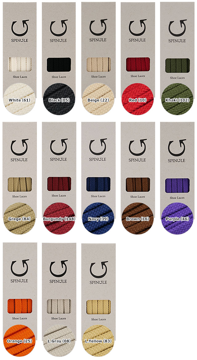 スピングル SPINGLE シューレース 靴紐 SPL9501 SPL-9501 メンズ・レディース 平紐石目 幅7mm SP-101 SP-110 MOVE スピングルムーブ  正規取扱店 | SPINGLE | 02
