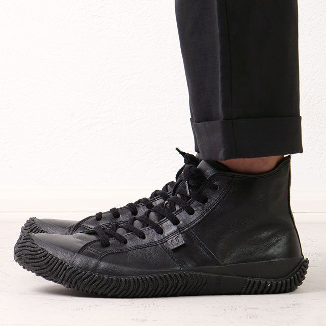 美品spingleファスナー付きカンガルーレザーハイカットSP-443black SP-443 Charcoal Gray | 国産ハンドメイド スニーカー スピングル