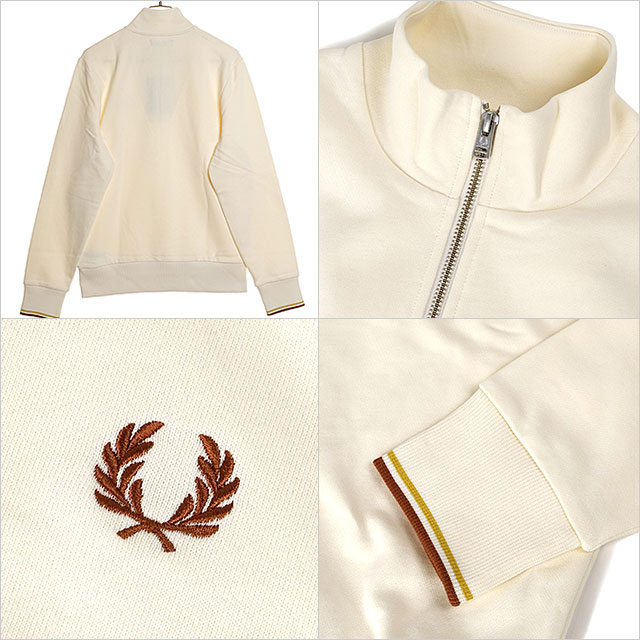 Fred Perry クリーム ジップアップ トレーナー｜ファッション