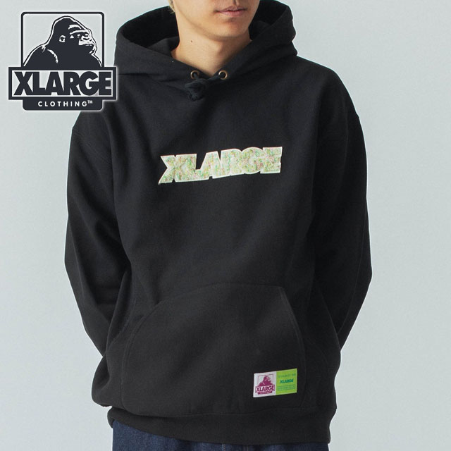 コラボ エクストララージ XLARGE チャンピオン リバースウィーブ プルオーバーフーデッド スウェットシャツ 101244012016  FW24SPOT メンズ プルオーバー BLACK