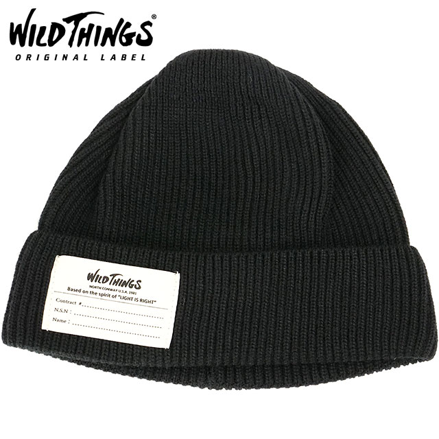 ワイルドシングス WILD THINGS ウール ワッチキャップ WT25169SL FW25 WOOL WATCH CAP 帽子 フリーサイズ ニットキャップ ニット帽 BLACK  正規取扱店 | WILD THINGS