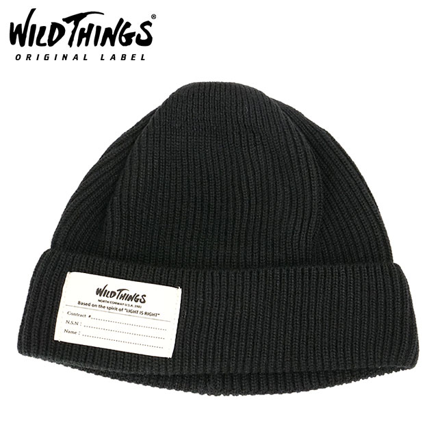 ワイルドシングス WILD THINGS ウール ワッチキャップ WT25169SL FW25 WOOL WATCH CAP 帽子 フリーサイズ ニットキャップ ニット帽 BLACK  正規取扱店 | WILD THINGS | 01
