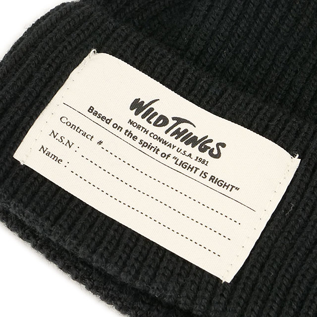 ワイルドシングス WILD THINGS ウール ワッチキャップ WT25169SL FW25 WOOL WATCH CAP 帽子 フリーサイズ ニットキャップ ニット帽 BLACK  正規取扱店 | WILD THINGS | 02