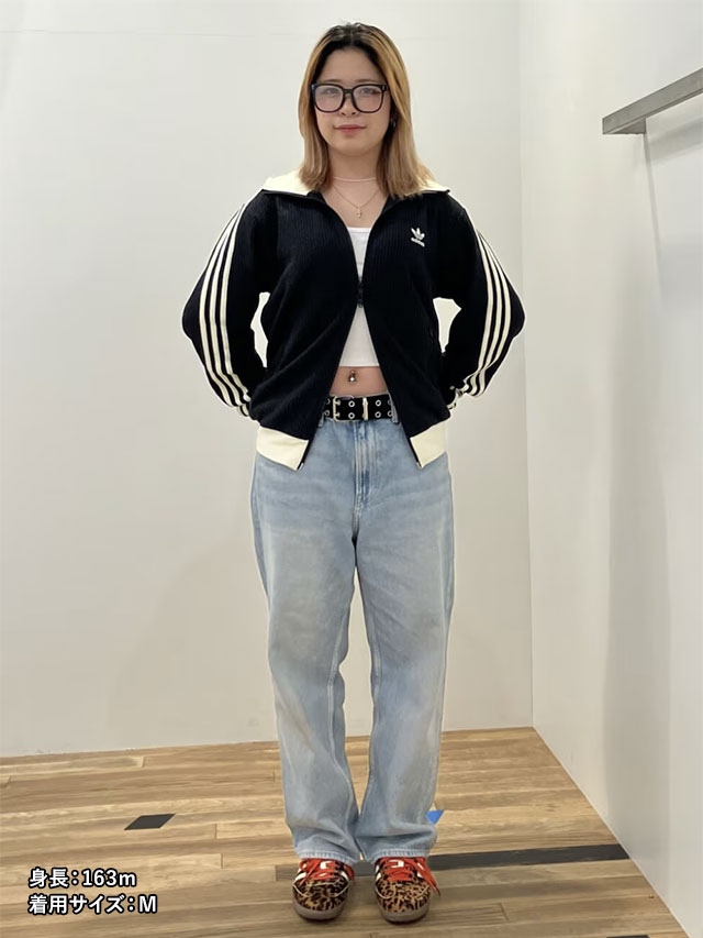 アディダス トラックジャケット 黒 アイボリー M ワッフル生地 風 韓国 Qoo10] adidas aespa着用 ADICOLOR CLA