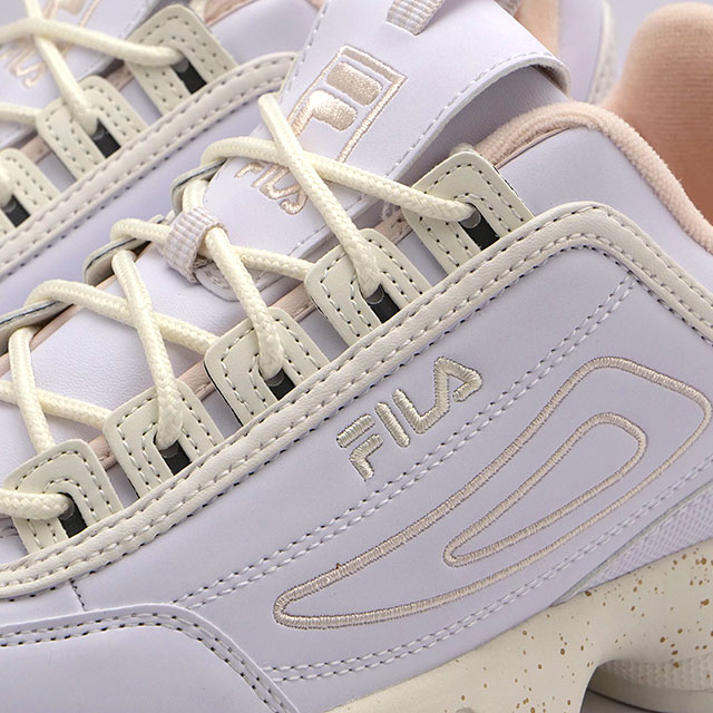 フィラ FILA レディース スニーカー ディスラプター2 スプラッシュ USS23009-121 SS23 Disruptor 2 Splash WHITE BEIGE PINK｜mischief｜04