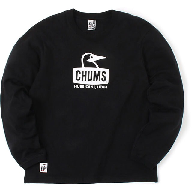 (CHUMS)チャムス ブービーフェイスロングスリーブTシャツ (White×Navy) CHUMS 2024秋冬新色追加 チャムス 長袖 ロンT ブービーフェイス