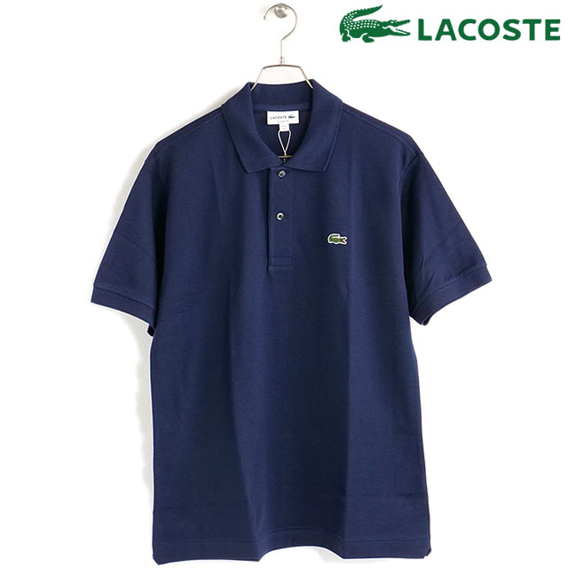 ラコステ LACOSTE メンズ ポロシャツ L1212LJ-99-166 L1212LJ-99 トップス 半袖 鹿の子 NAVY BLUE★ 紺  ネイビー系