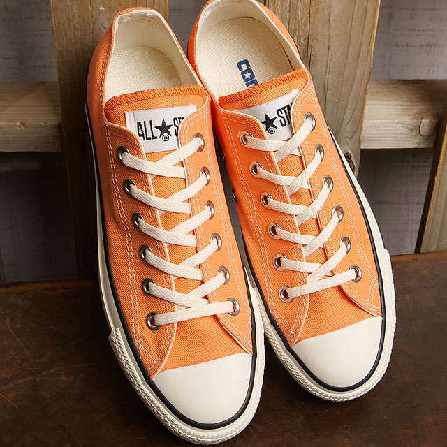 コンバース CONVERSE レディース スニーカー オールスター バーントカラーズ ローカット 31309231 SS23Q2 ALL STAR BURNTCOLORS OX SUNSET ORANGE オレンジ系｜mischief｜02