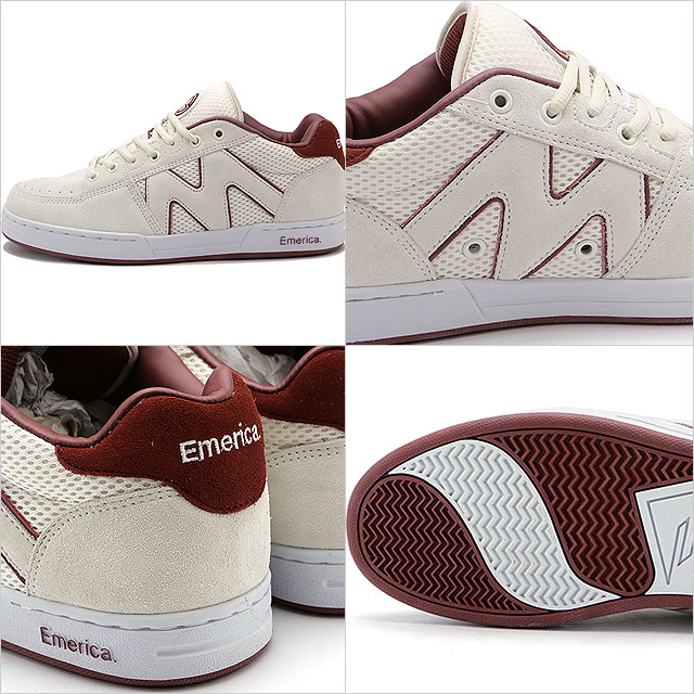 限定モデル エメリカ Emerica メンズ スニーカー OG-1 6101000152 SS23 靴 スケートシューズ 復刻 マークジョンソンモデル WHITE BURGUNDY 白 ホワイト系｜mischief｜03