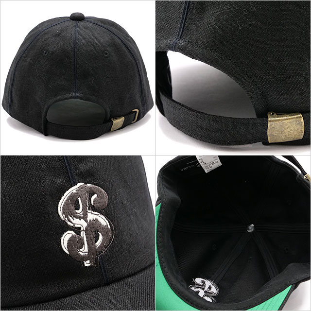 カシラ CA4LA キャップ CAW00578 SS23 ＄ BB CAP メンズ・レディース 帽子 フリーサイズ ベースボールキャップ BLK｜mischief｜03