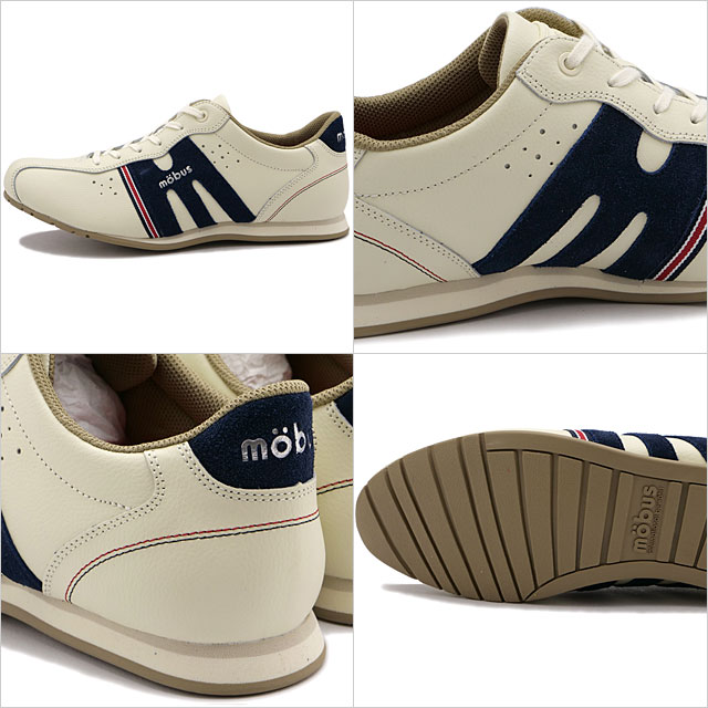 モーブス mobus メンズ スニーカー ロストック M-2303T-1331 SS23 ROSTOCK 靴 CREAM NAVY ベージュ系 ...