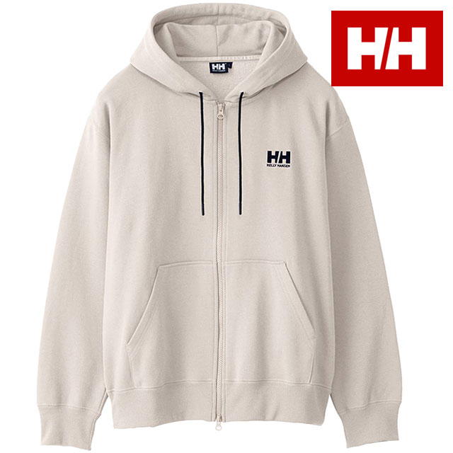 ヘリーハンセン HELLY HANSEN メンズ HHロゴ フルジップスウェットフーディ― HH32376-IV FW23 HH Logo Full-zip Sweat Hoodie アイボリー