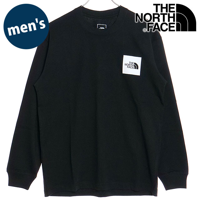 ザ ノースフェイス THE NORTH FACE メンズ ロングスリーブスクエアロゴティー NT82334-K FW23 TNF アウトドア トップス  長袖 Tシャツ ブラック