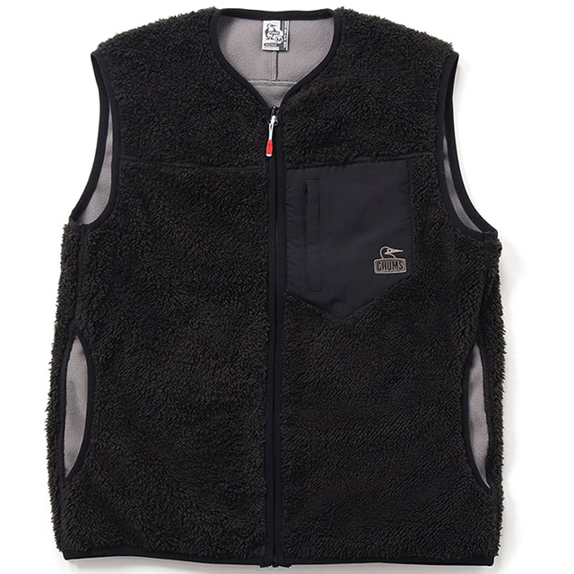 チャムス CHUMS メンズ ボンディングフリースノーカラーベスト CH04-1358 FW23 M Bonding Fleece No Collar Vest アウター フリースベスト