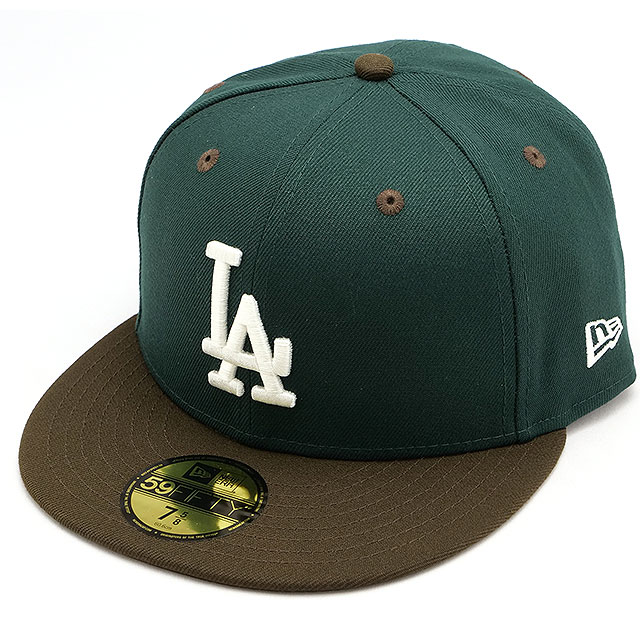 ニューエラ NEWERA キャップ ロサンゼルス・ドジャース 13750719 FW23 MLB 59FIFTY メンズ・レディース 帽子  ダークグリーン ウォルナット