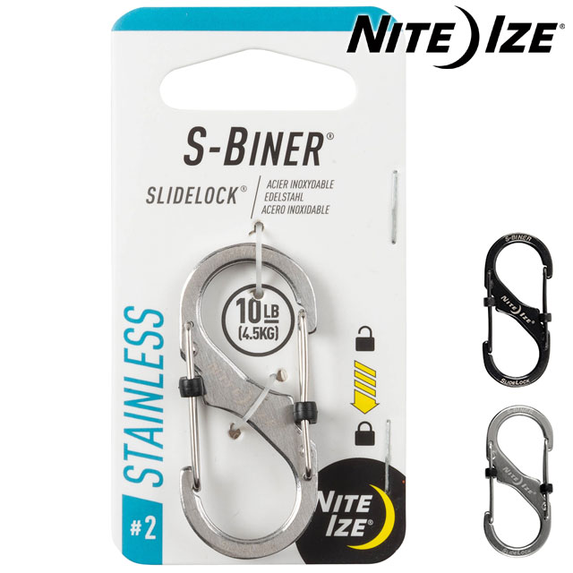 ナイトアイズ NITE IZE S型カラビナ エスビナー スライドロック #2 LSB2-01-R3 LSB2-11-R3 NI02669 NI02670 キャンプ ステンレス製 ロック機能付き 正規取扱店 | NITE IZE
