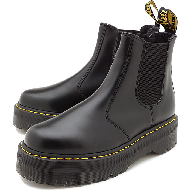 半額ストア LEATHER QUAD 2976 ドクターマーチン PLATFORM BOOTS CHELSEA 靴