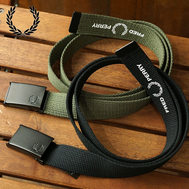 フレッドペリー FRED PERRY スリムグラフィック ウェビングベルト WEBBING BELT メンズ レディース ガチャベルト BT7443  FW19