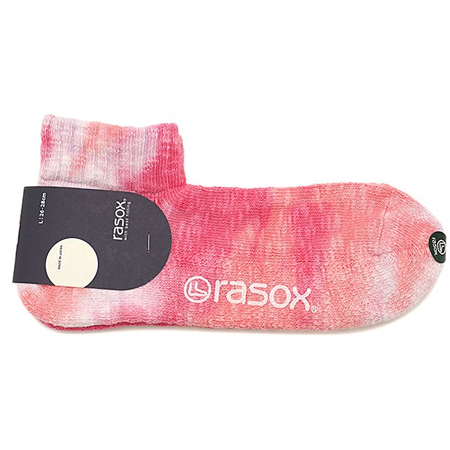 ラソックス rasox 日本製靴下 スニーカーソックス タイダイ・アンクル CA201AN01 メン...