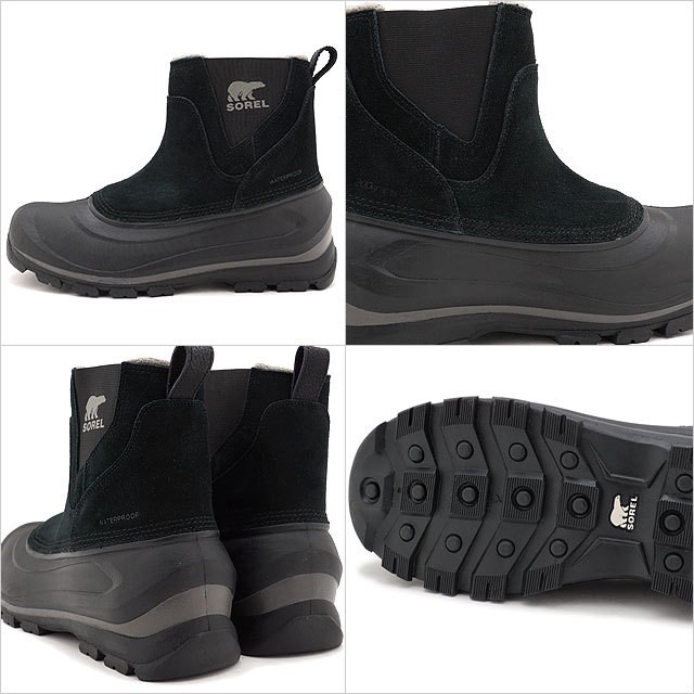 ペックなモ ソレル 防水レザー ウィンターブーツ サイドゴア Black ブラック系 ミスチーフ Paypayモール店 通販 Paypayモール Sorel スノーブーツ バックストンプルオン M Buxton Pull On Nm2738 010 Fw メンズ レッドウ
