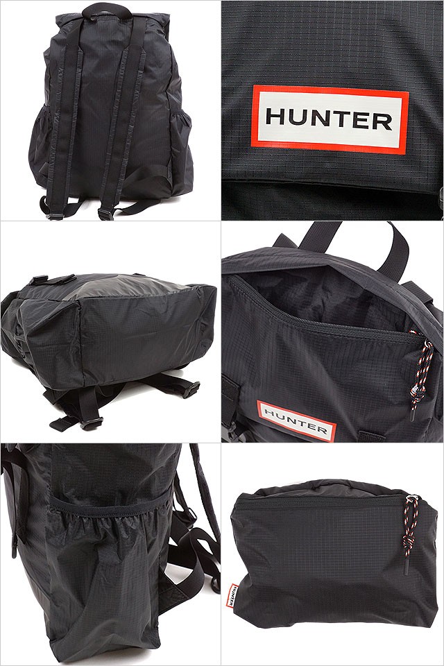 HUNTER ロゴプリント バックパック UBB3630KBM-BLK-
