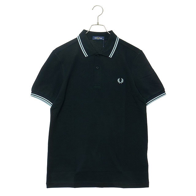 【美品】フレッドペリー　ブラックポロシャツ 42\" XL相当 Textured Zip Neck Polo Shirt(S 102：BLACK): | FRED PERRY