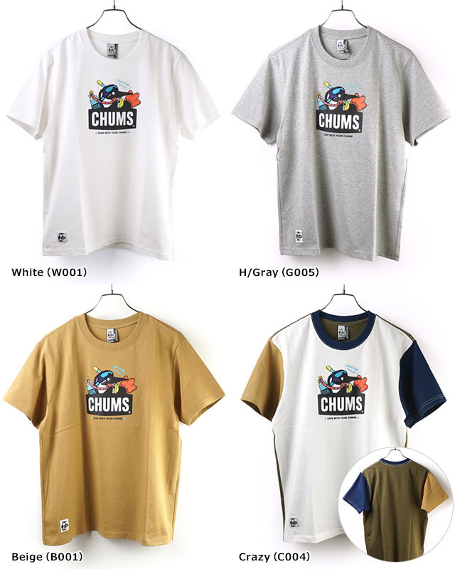 チャムス CHUMS メンズ スキューバダイビング ブービー Tシャツ M