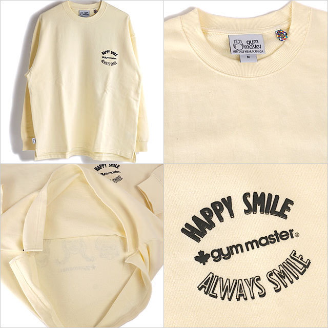 カナダのフ ジムマスター 長袖 ロンtee オーガニックコットン ナチュラル ホワイト系 ミスチーフ Paypayモール店 通販 Paypayモール Gym Master メンズ Happy Smile スウェットビッグtee G 30 Fw21q4 トップス ライフスタ